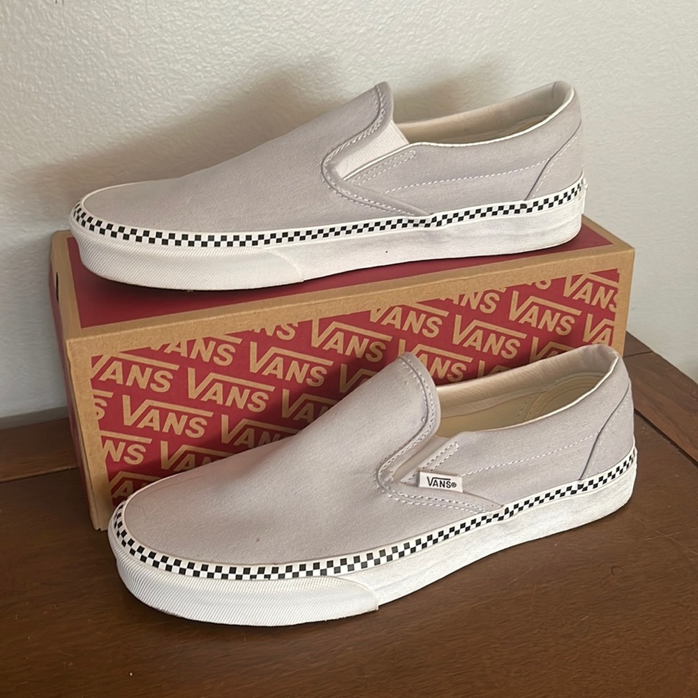 Vans gray slip ons men’s size 9 with box